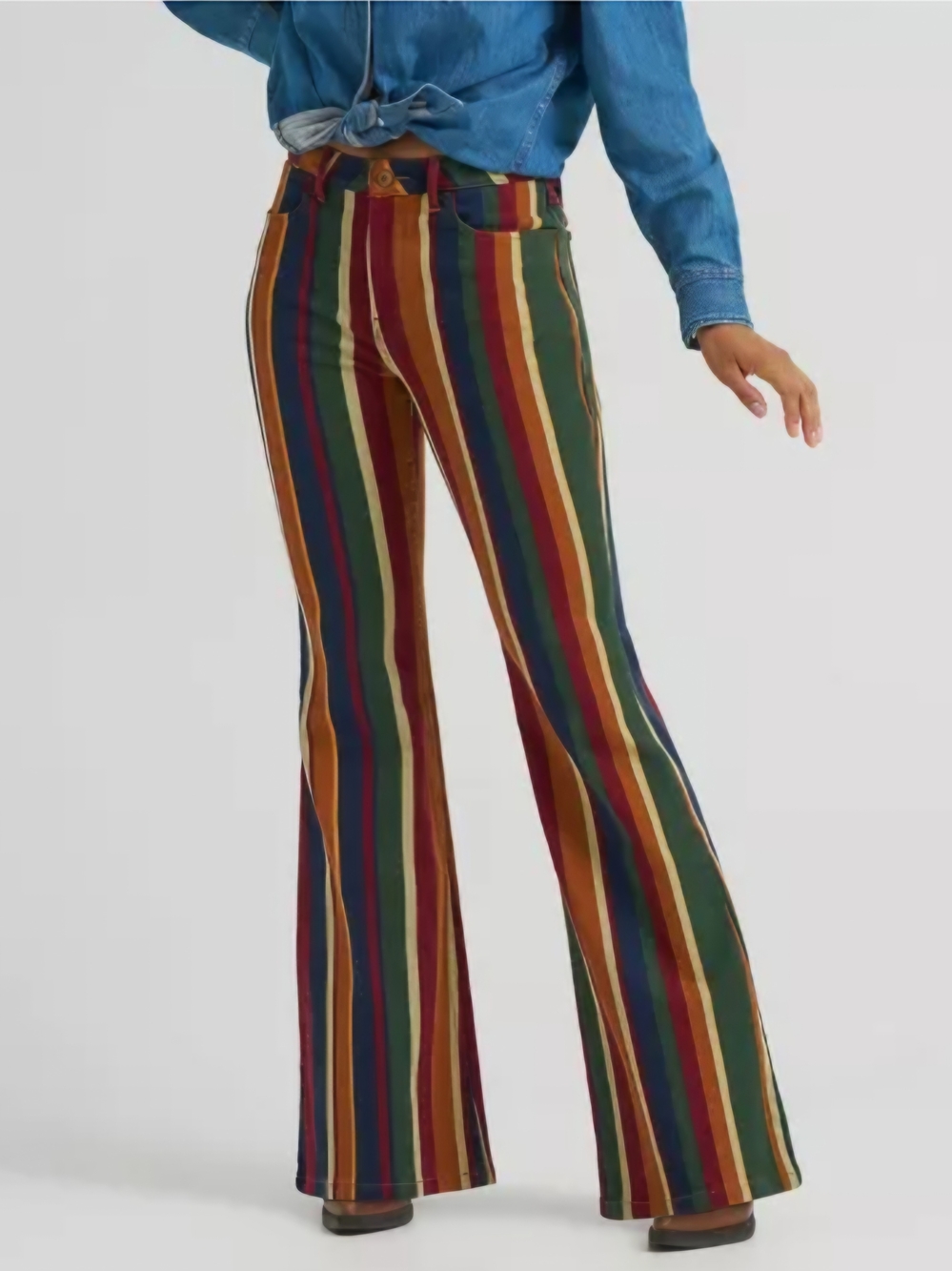 Wrangler Women's High-Rise Bold Striped Flare Pants 2️⃣